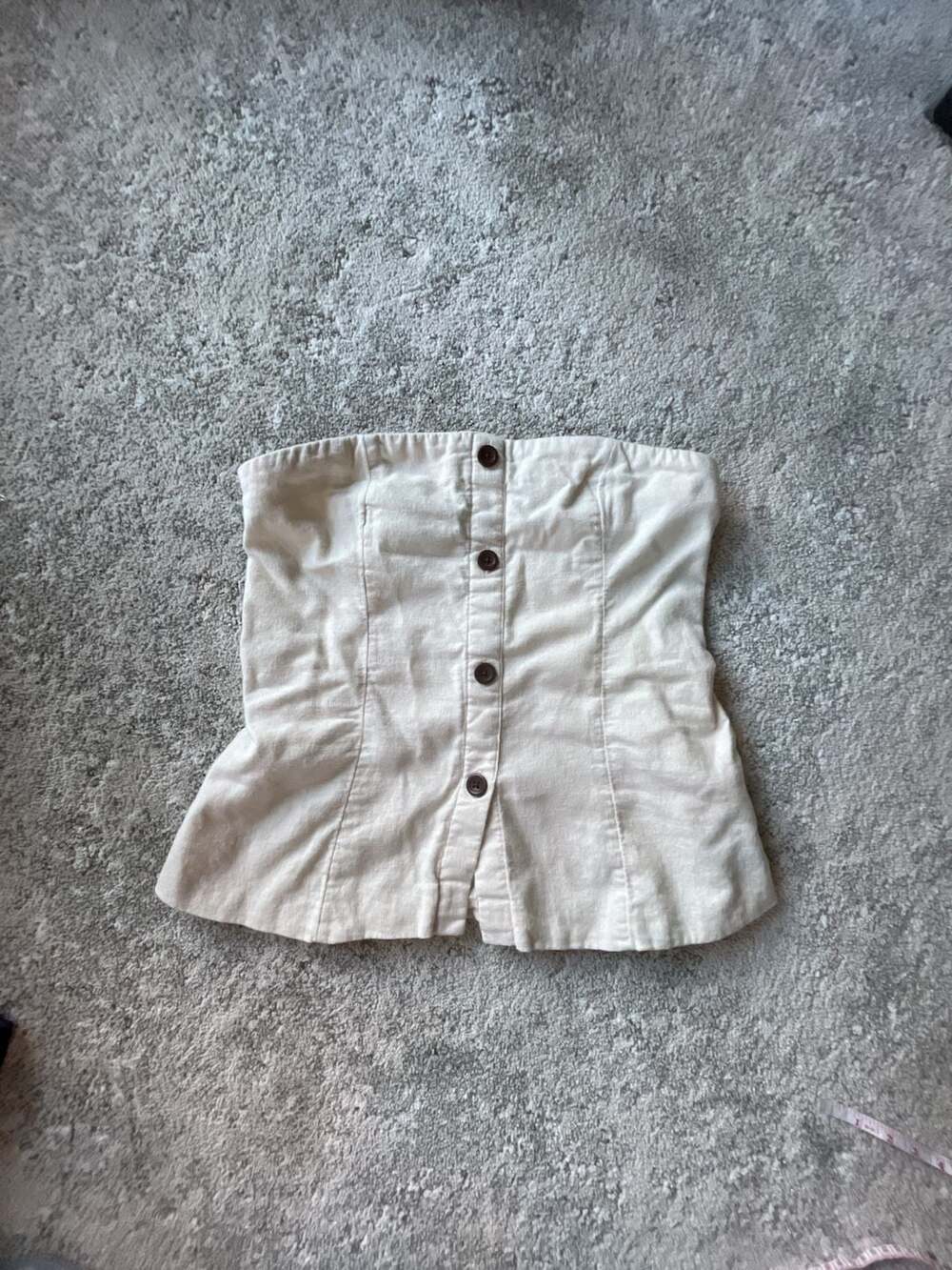 Abercrombie & Fitch Tube Top Size M Beige Button Lined